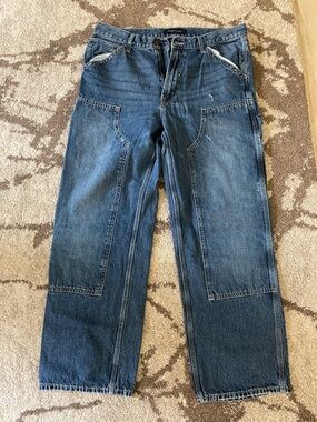 Aeropostale Men's Blue Straight Carpenter Jeans